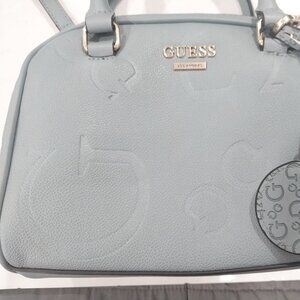 Guess Brynlee Status Satchel 9.5 L 7.5 W Robin Egg Blue /Gold Tone HW Never Worn